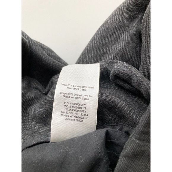 Aritzia WILFRED Brax Black Linen Lyocell Cut-Out Wrap Wide Leg Jumpsuit, Size 6 - Picture 12 of 13